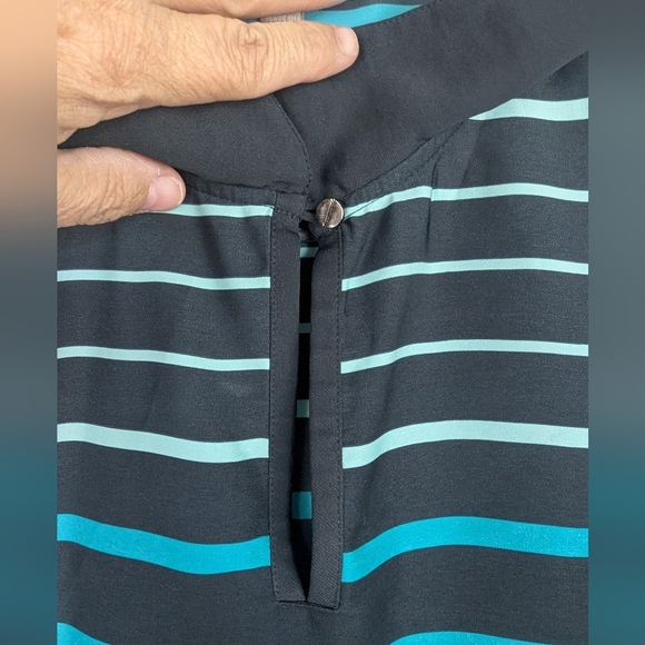 Banana Republic Small Sheer Omni Sleeveless Blouse With Collar & Keyhole Neckl. - Picture 4 of 9